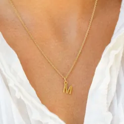 bogstav M vedhæng i forgyldt sølv - My Letter