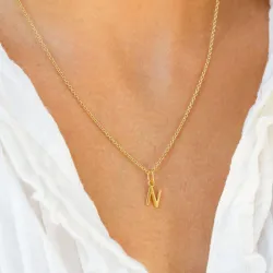 bogstav N vedhæng i forgyldt sølv - My Letter