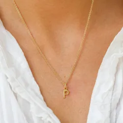bogstav P vedhæng i forgyldt sølv - My Letter