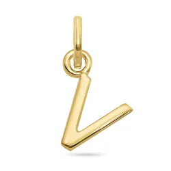 bogstav V vedhæng i forgyldt sølv - My Letter