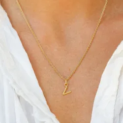 bogstav V vedhæng i forgyldt sølv - My Letter