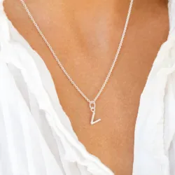 bogstav V vedhæng i sølv - My Letter