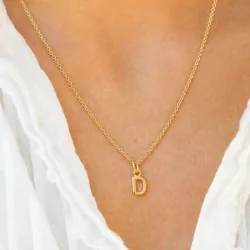 bogstav D vedhæng i forgyldt sølv - My Letter