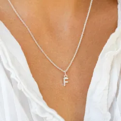 bogstav F vedhæng i sølv - My Letter