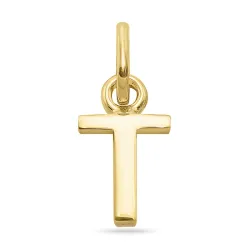 bogstav T vedhæng i forgyldt sølv - My Letter