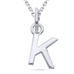 bogstav K halskæde i sølv med vedhæng i sølv - My Letter