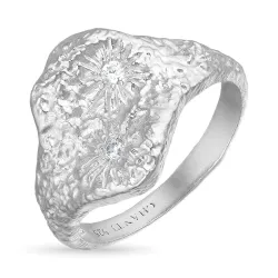zirkon ring i sølv