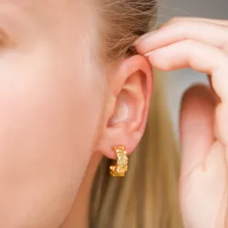 halvcreoler i forgyldt sølv - Lumé Etched