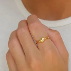 ring i forgyldt sølv - Lumé Etched