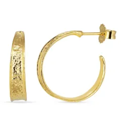 halvcreoler i forgyldt sølv - Lumé Etched