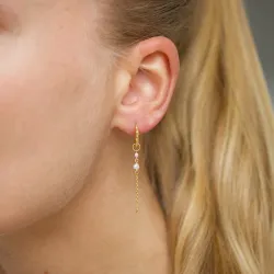 13,5 mm lange pink creoler i forgyldt sølv