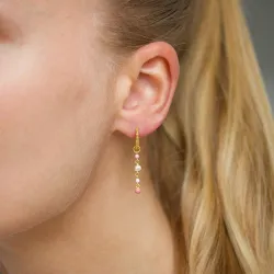 13 mm lange pink creoler i forgyldt sølv