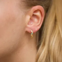 14,5 mm multifarvede zirkon creoler i forgyldt sølv - Bubbly Twist