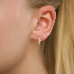 12 mm blå zirkon creoler i forgyldt sølv - Bubbly Twist