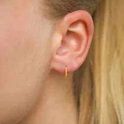 11,5 mm creoler i forgyldt sølv - Lumé Etched