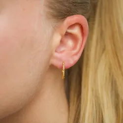 15 mm creoler i forgyldt sølv - Lumé Etched