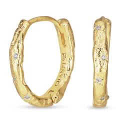 16 x 14 mm creoler i forgyldt sølv