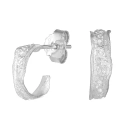 11,5 mm halvcreoler i sølv - Lumé Etched