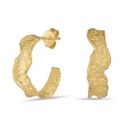 22 mm halvcreoler i forgyldt sølv - Lumé Etched