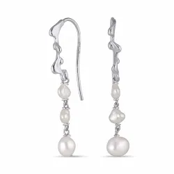 perle kæde øreringe i sølv - Lumé Etched