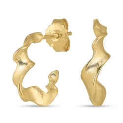 halvcreoler i forgyldt sølv - Lumé Etched