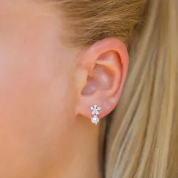 blomster perle øreringe i sølv - Lumé Etched