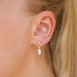 perle øreringe i forgyldt sølv - Lumé Etched