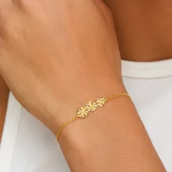 armbånd i forgyldt sølv 16 plus 3 cm x 6,5 mm  - Lumé Etched