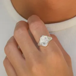 zirkon ring i sølv - Lumé Etched