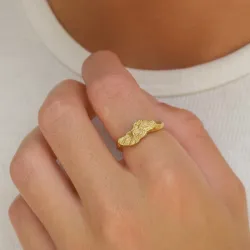 ring i forgyldt sølv - Lumé Etched