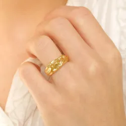 ring i forgyldt sølv - Lumé Etched