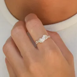 hvid zirkon ring i sølv - Lumé Etched