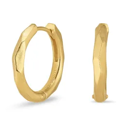 15 mm creoler i forgyldt sølv - Lumé Etched