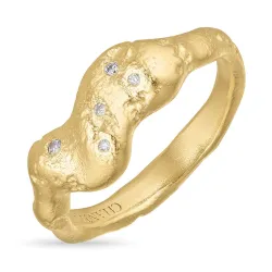 zirkon ring i forgyldt sølv