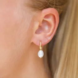 perle øreringe i forgyldt sølv - Lumé Etched