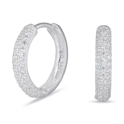 14 mm zirkon creoler i sølv - Lumé Illume