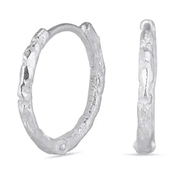 15 mm creoler i sølv - Lumé Etched