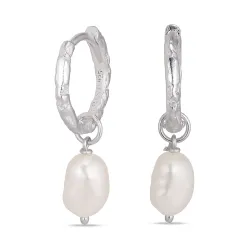 perle creoler i sølv - Lumé Etched