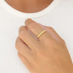 ring i forgyldt sølv