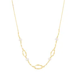 perle halskæde i forgyldt sølv - Lumé Etched