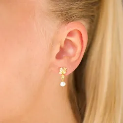 perle øreringe i forgyldt sølv - Lumé Etched