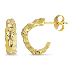 halvcreoler i forgyldt sølv - Lumé Etched