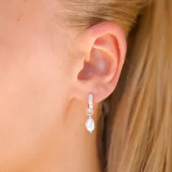 12,5 mm perle creoler i sølv - Lumé Etched