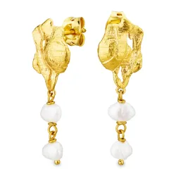 perle øreringe i forgyldt messing - Eliné