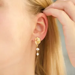 perle øreringe i forgyldt messing - Eliné