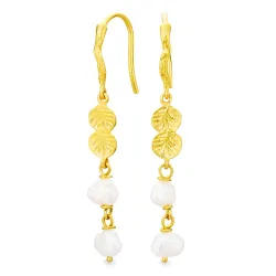 perle kæde øreringe i forgyldt messing - Eliné