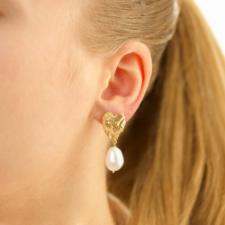 perle øreringe i forgyldt messing - Eliné