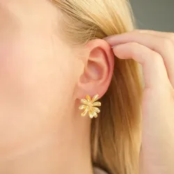 blomster øreringe i forgyldt messing - Eliné