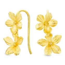 blomster øreringe i forgyldt messing - Eliné