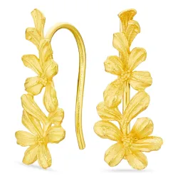 blomster øreringe i forgyldt messing - Eliné